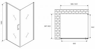 Душевой уголок ABBER Sonnenstrand AG04100M-S90M 100x90см хром